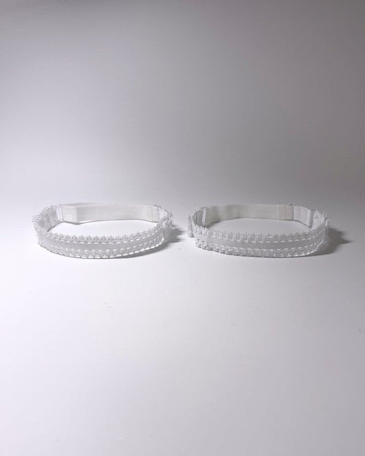 White Lady Leg Garters with Bows and Adjustable Straps