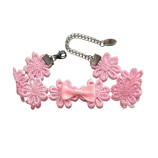 blossom pink flower anklet on white background
