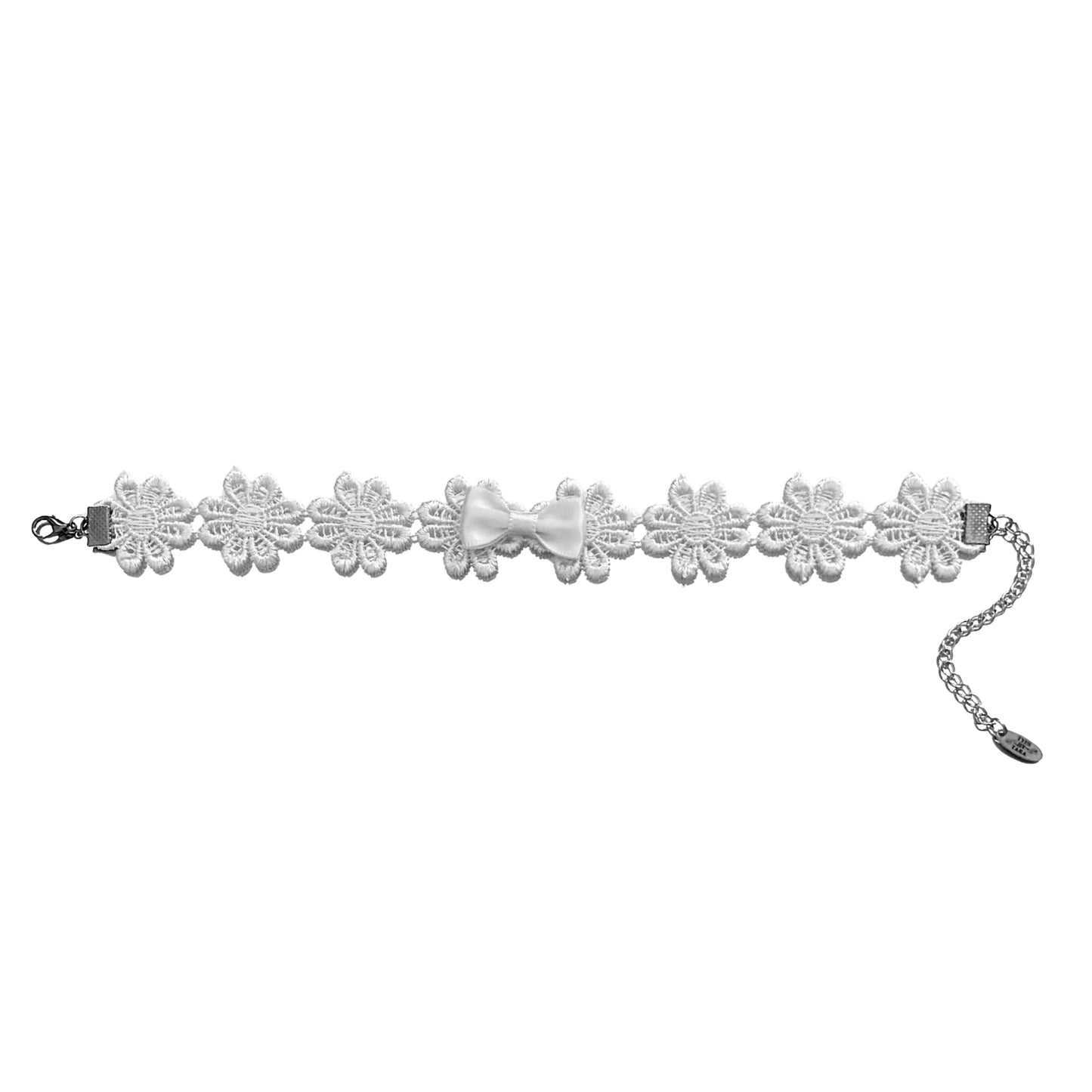 white blossom flower anklet on white background