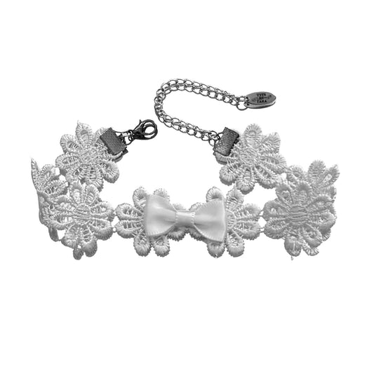 white flower anklet from blossom collection on white background