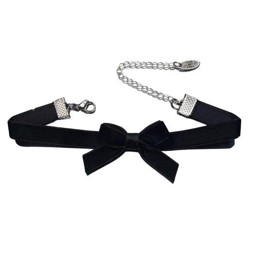 Marie Antoinette Black Bow Anklet on White Background