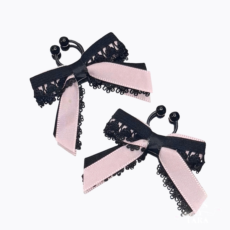 back belle black bow nipple clamps