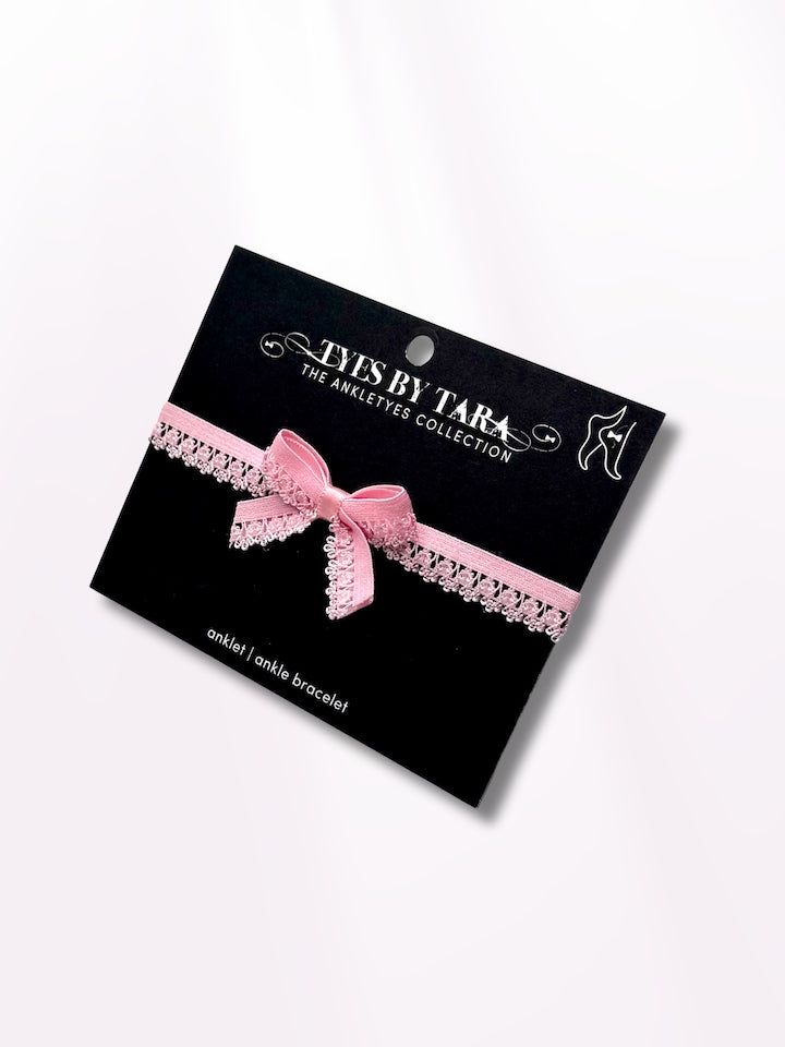 belle-pink-lace-elastic-bow-anklet on card