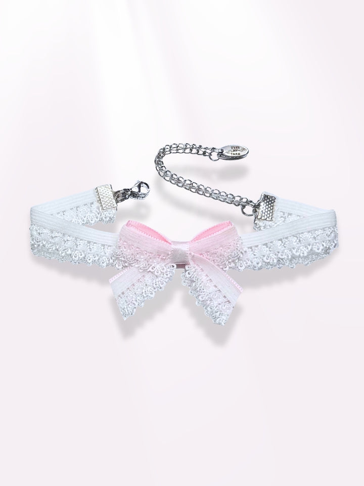 belle white bow anklet 