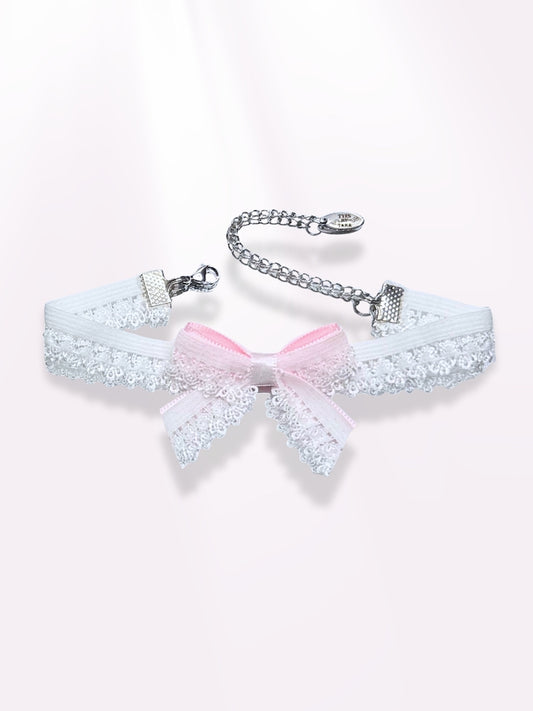belle white bow anklet 