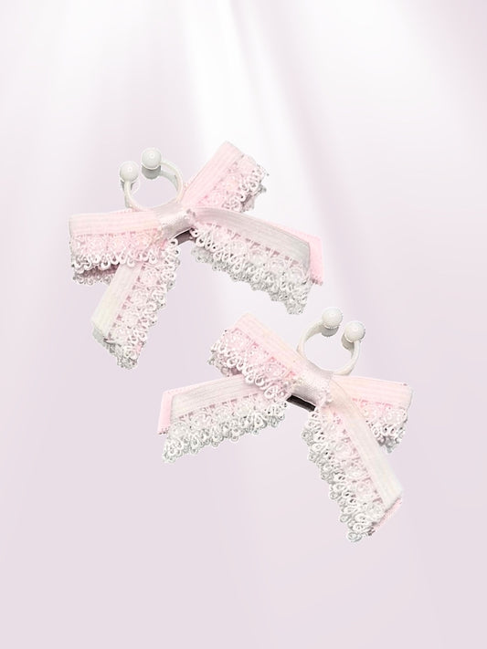 belle white bow nipple clamps