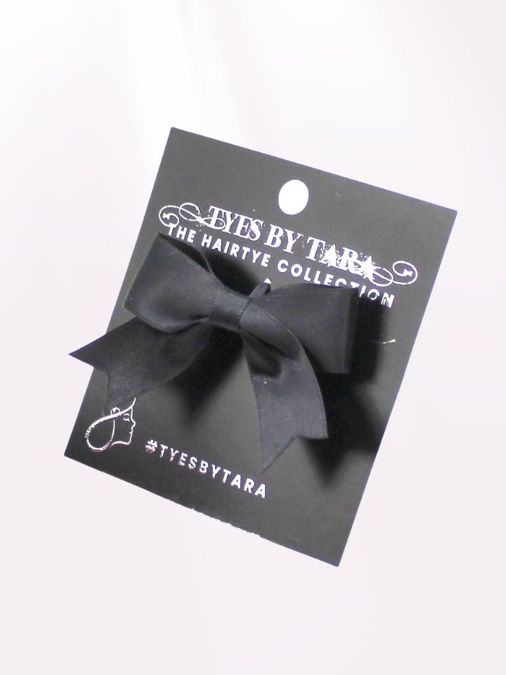 Black Bow Barrette on Black Card