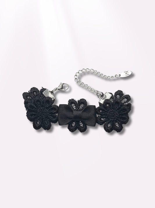 black flower bow bracelet 