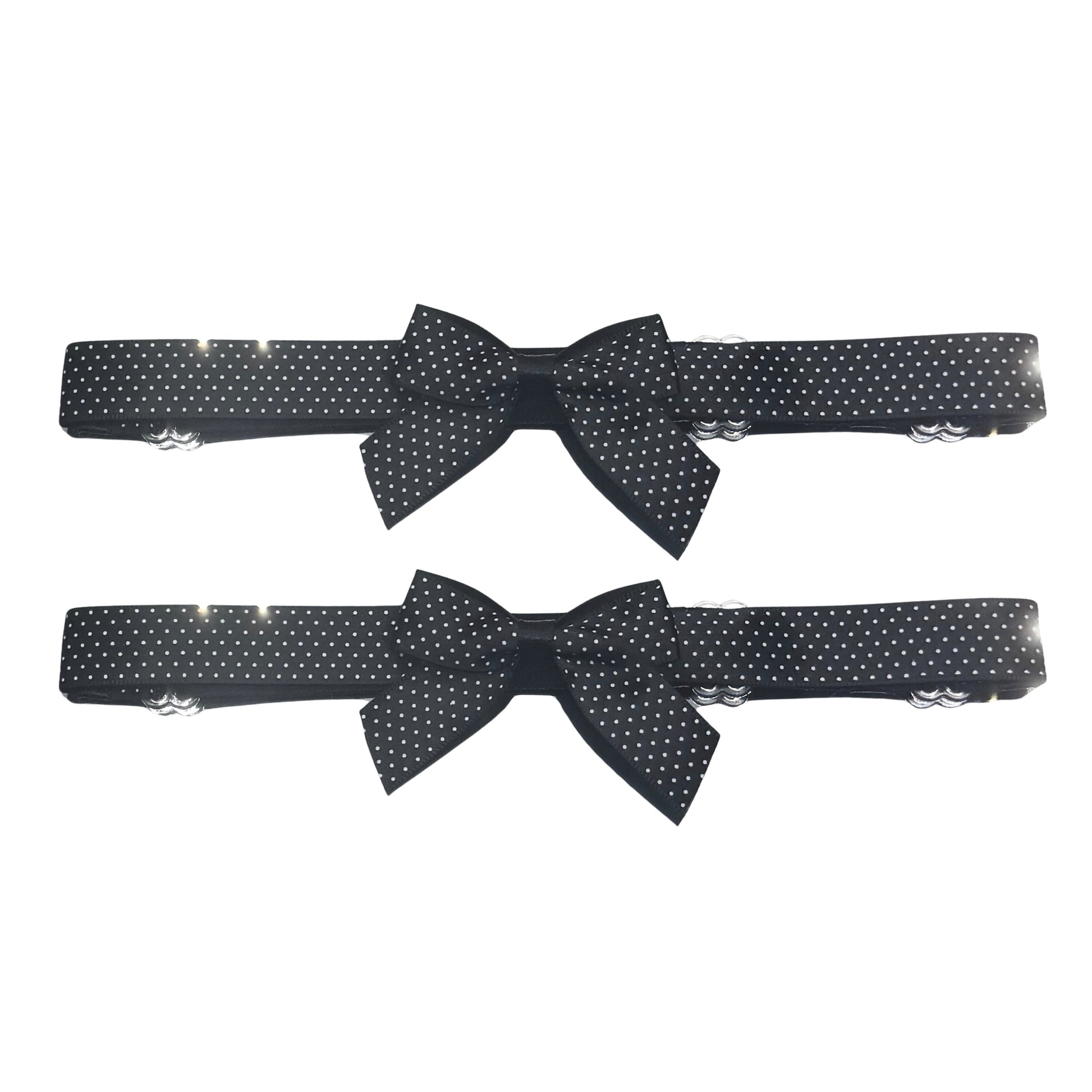 pinup black bow leg garters on white garters