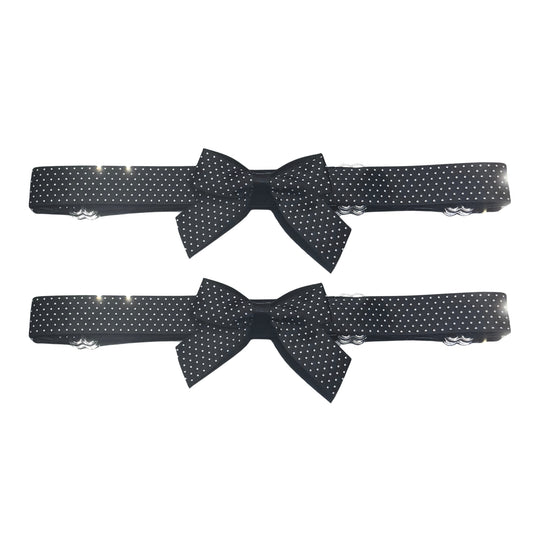 pinup black bow leg garters on white garters