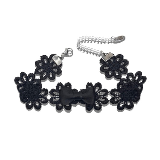 Blossom Black Bow Anklet