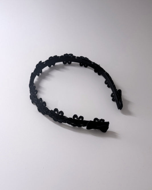 Blossom Black Flower Bow Headband
