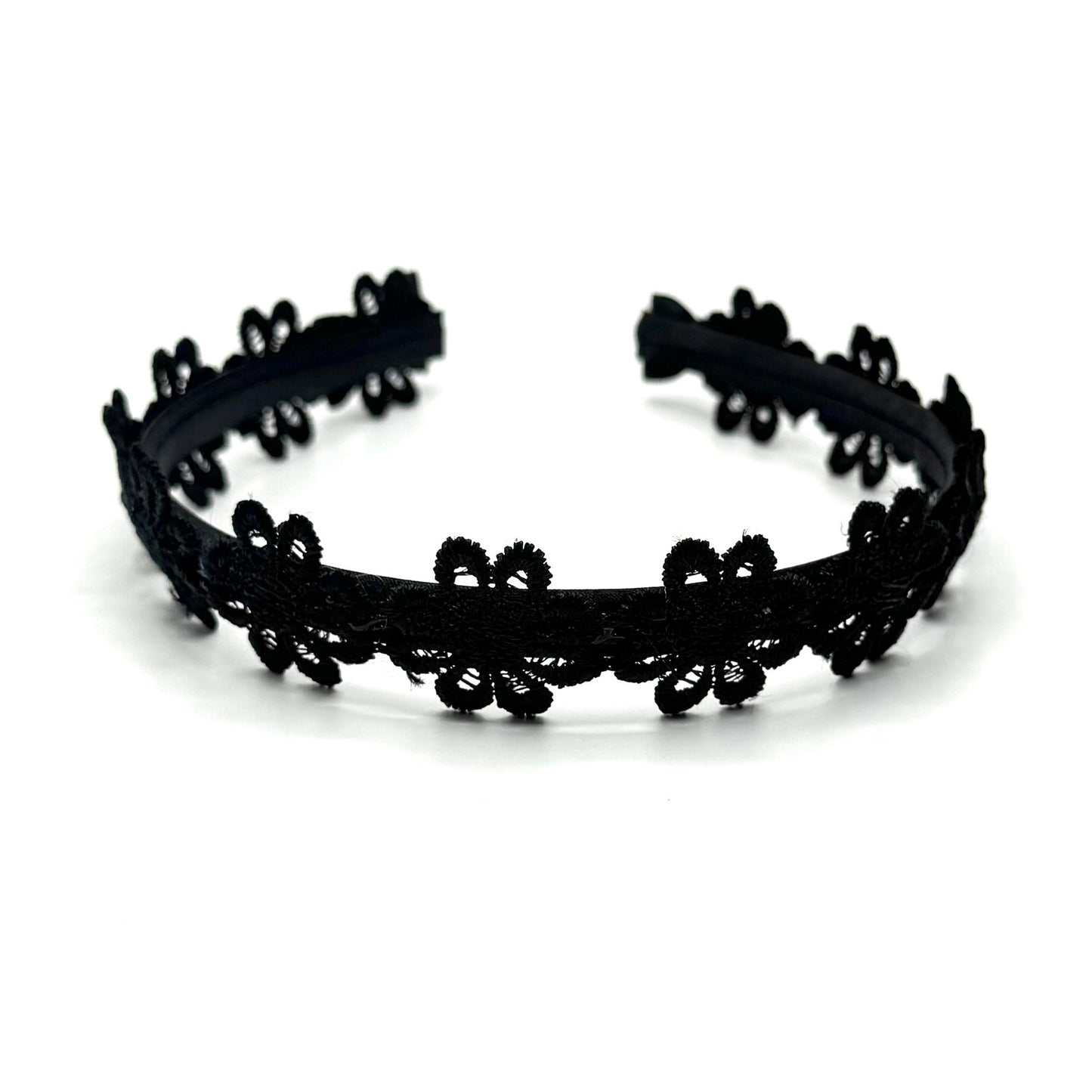 Top View Black Flower Headband