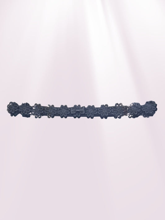 Blossom Black Flower Bow Belt