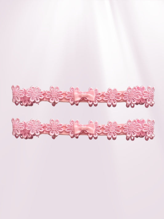 Blossom Pink Bow Leg Garters 