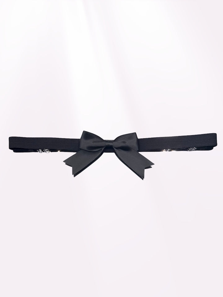 Black Bombshell Bow Belt with Adjustable Strap