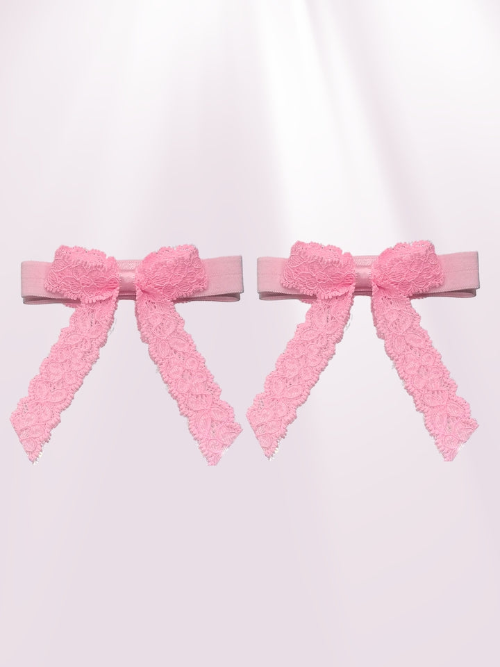 Bougee Pink Lace Heel Straps