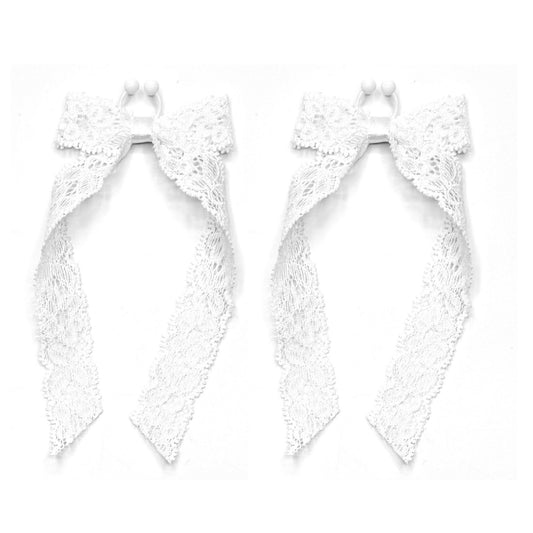 bougee white lace bow nipple clamps