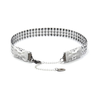 White Bow Sparkly Choker showing white bows on the back of the choker