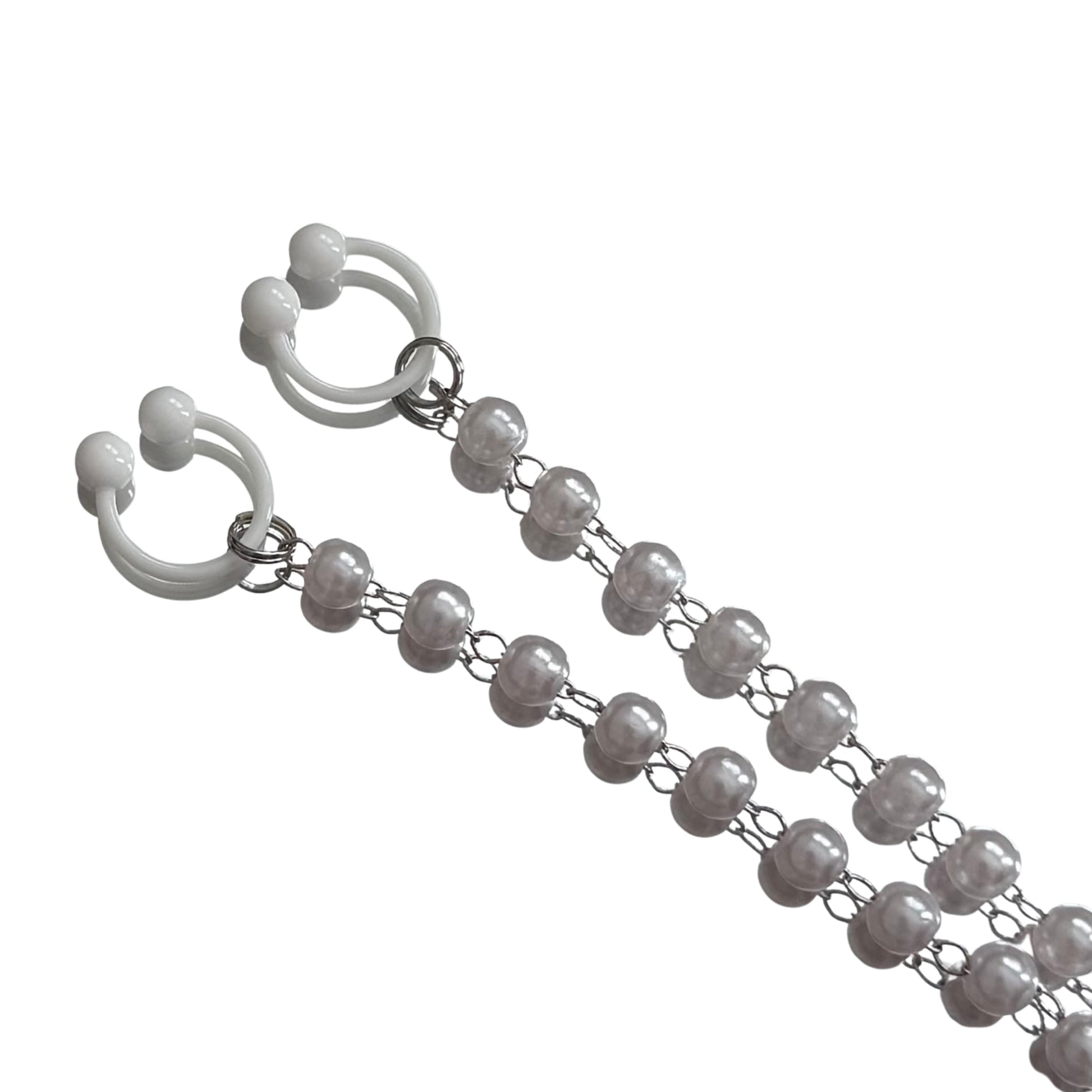 Centerfold White Pearl Nipple Clamps 