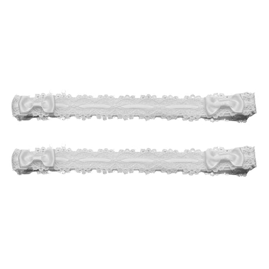 chantilly white leg garters 