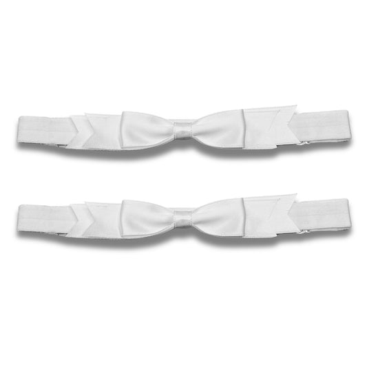 enchantress white bow leg garteres on white background