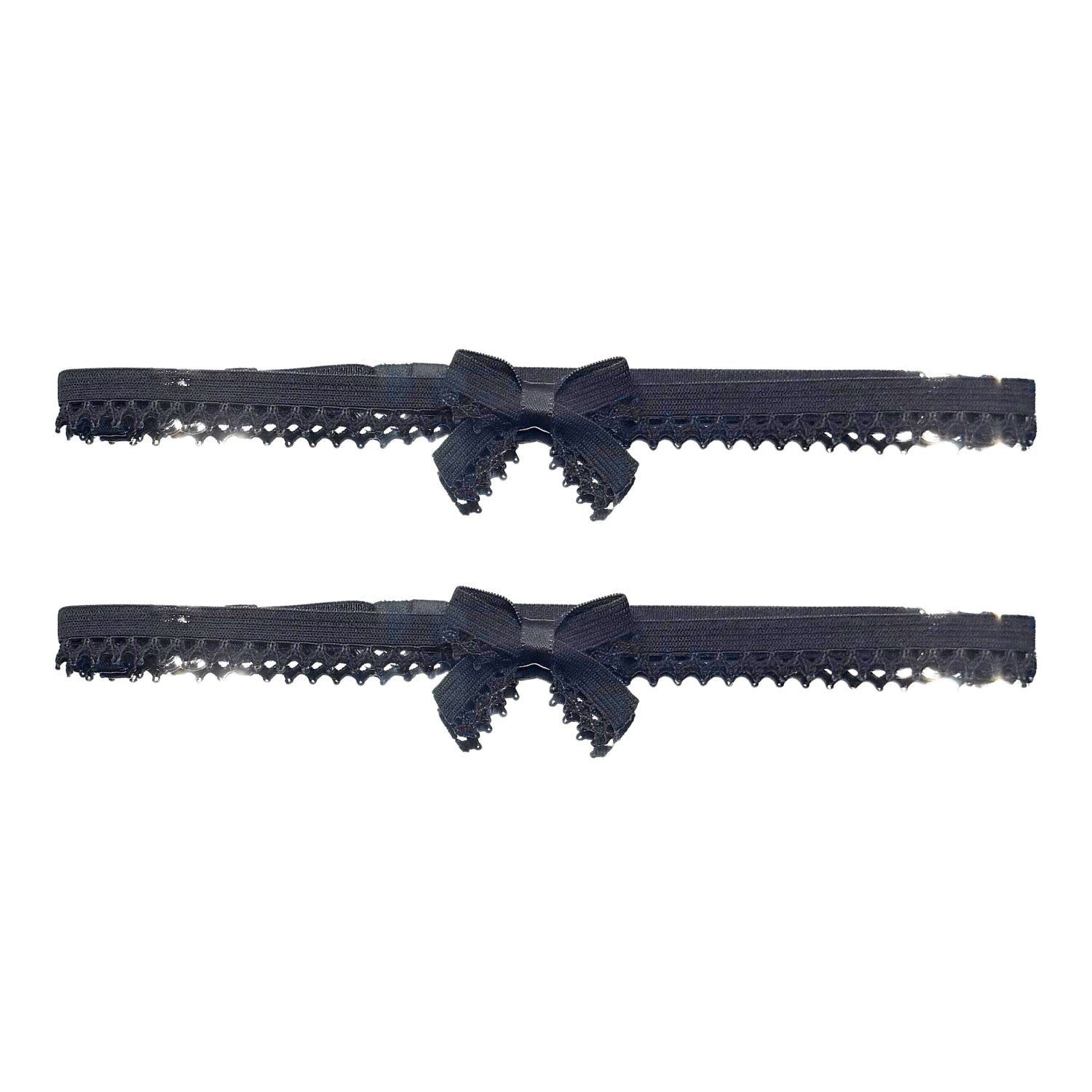foxy black bow lingerie leg garters