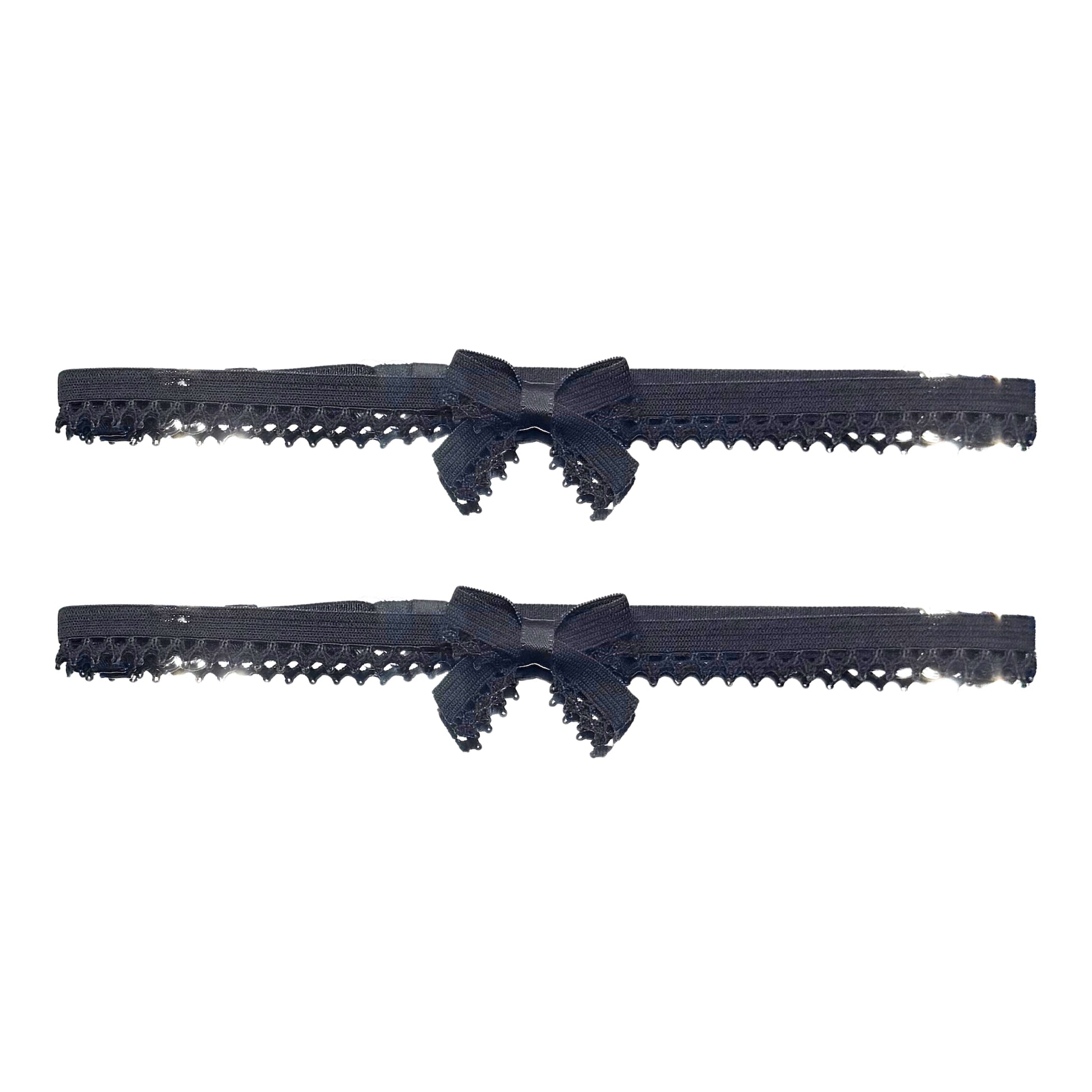foxy black bow lingerie leg garters