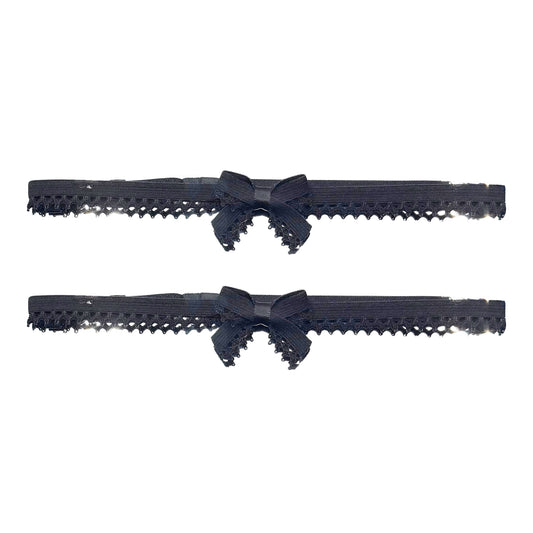 foxy black bow lingerie leg garters