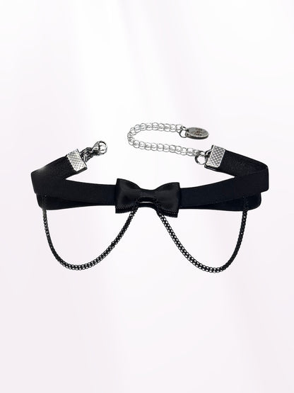 Heartbreaker Black Chain Bow Anklet 