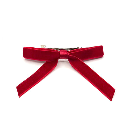 joy red bow hair barrette