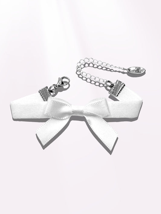 kinkette white bow bracelet 