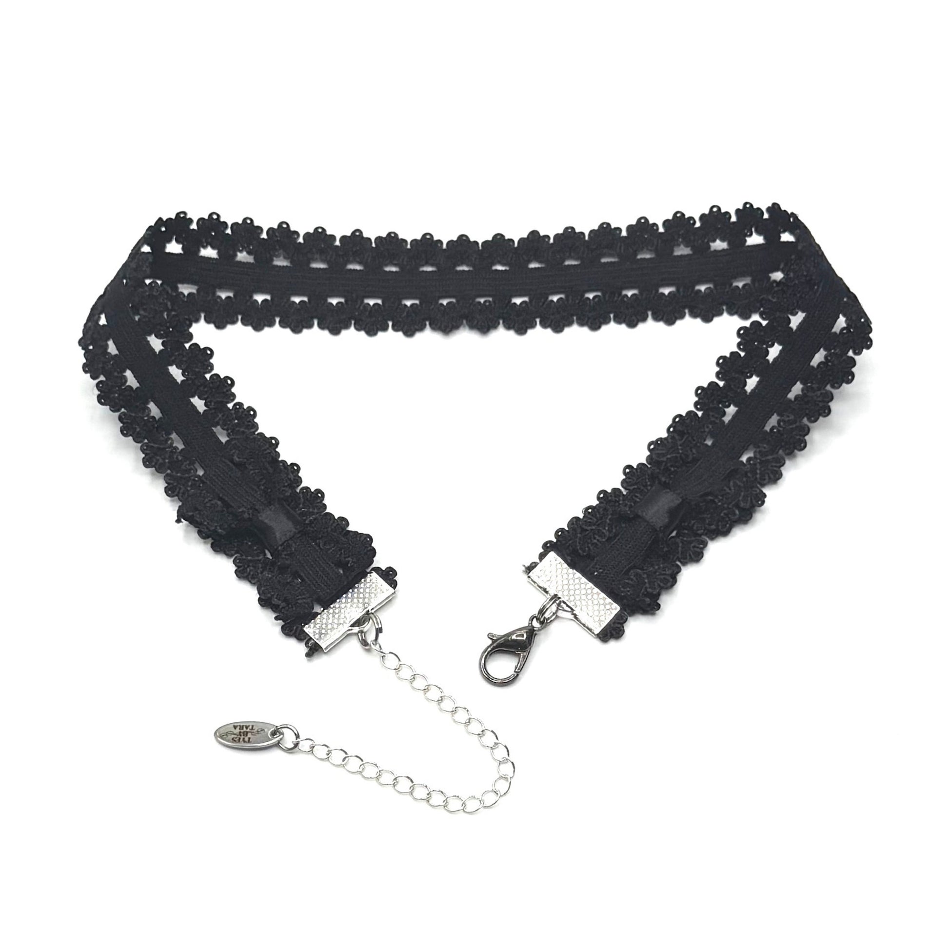 Back View of Lady Elastic Lingerie Choker on White Background