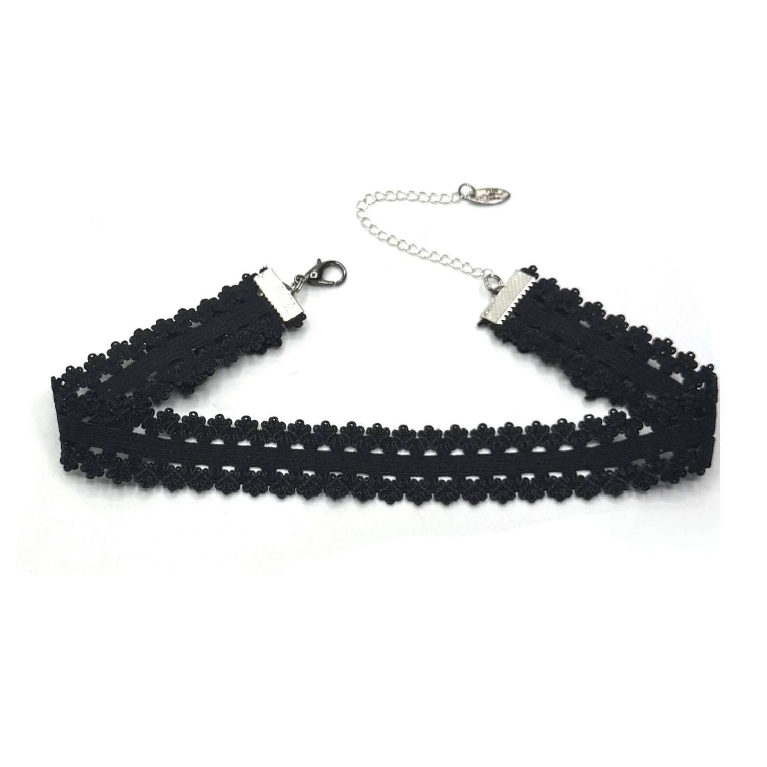 Black Elastic Lingerie Choker with Bows 