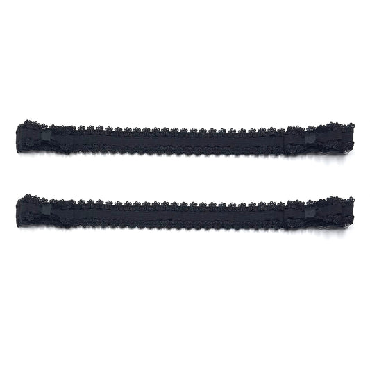 lady black bow elastic leg garters