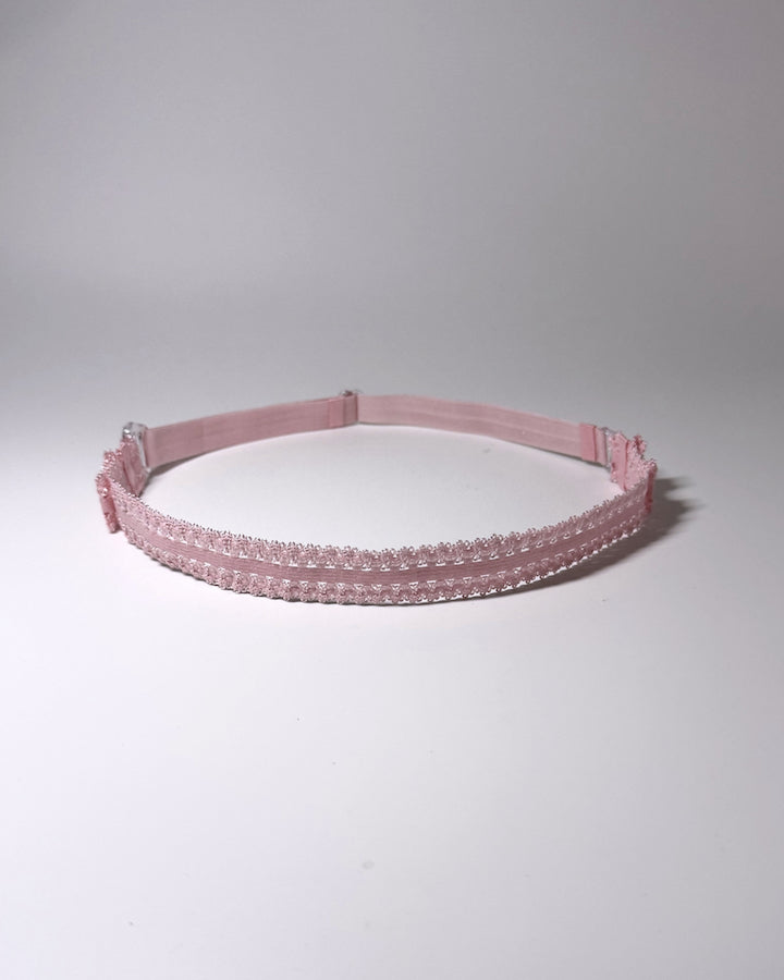 Elastic Bow Pink Belt with adjustable elastic straps and side bow details