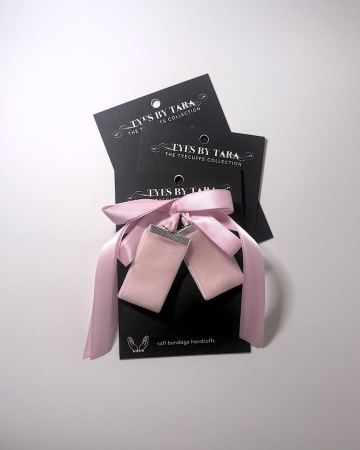 Madame Pink Velvet Soft Bondage Handcuffs 3 Pack