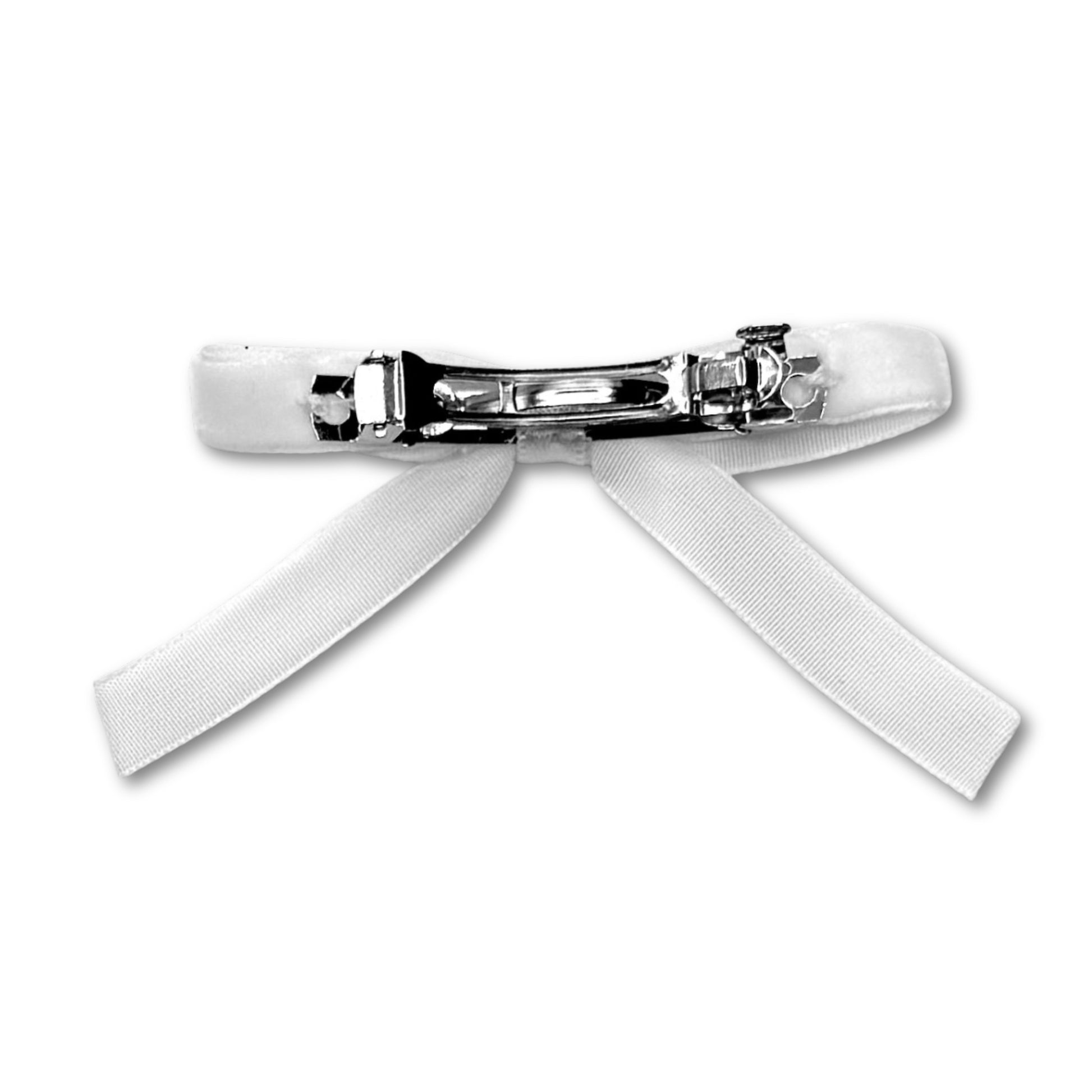 Marie Antoinette Velvet hair Bow Barrette on White Background Back View