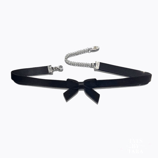 marie antoinette black bow velvet choker