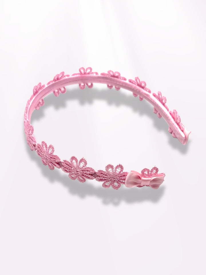 pink bow flower headband 