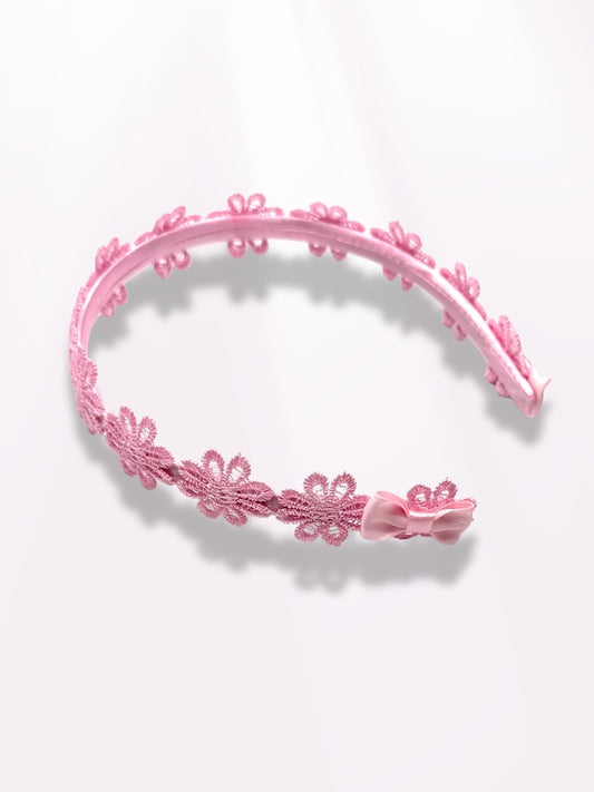pink bow flower headband 