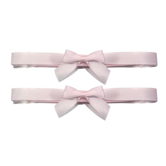 pink bow leg garters from pinup collection