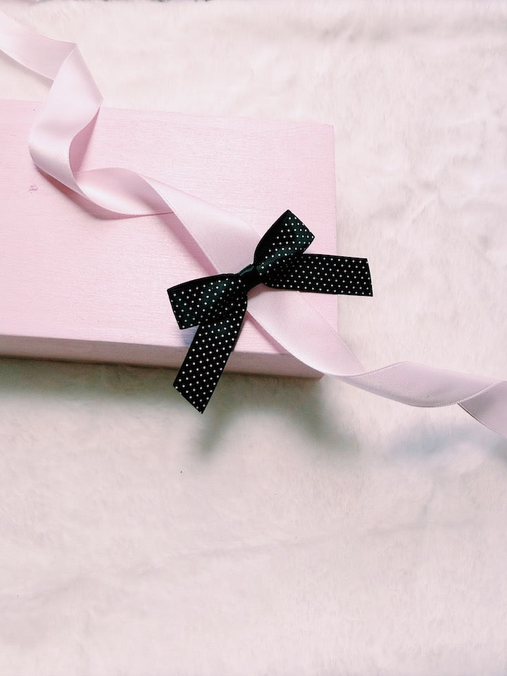 Black Pinup Bow Hair Barrette