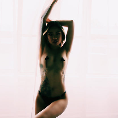 Pearl Nipple Ties on Model