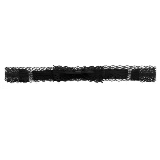 Siren Black Lace Belt on White Background