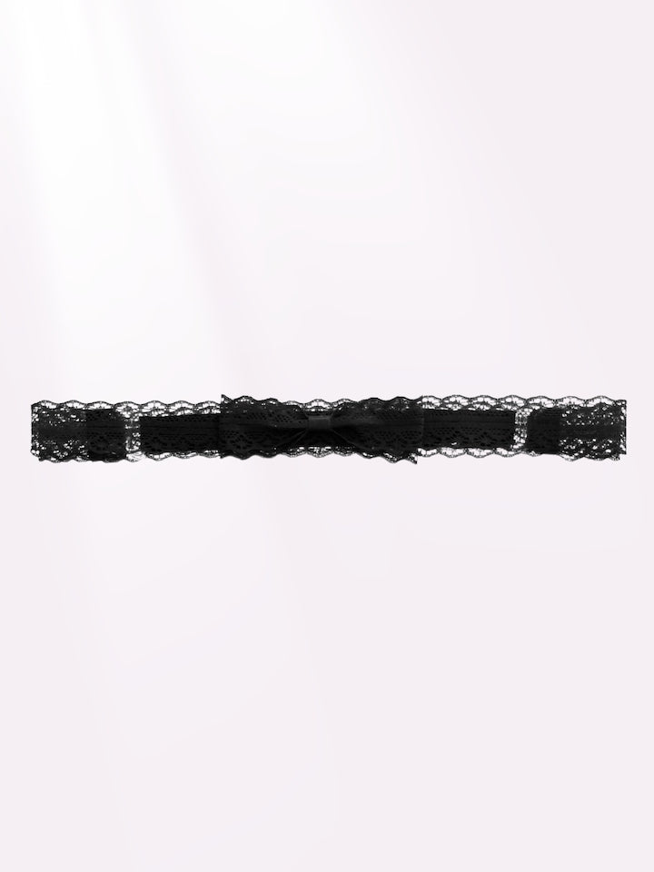 siren black lace bow belt 