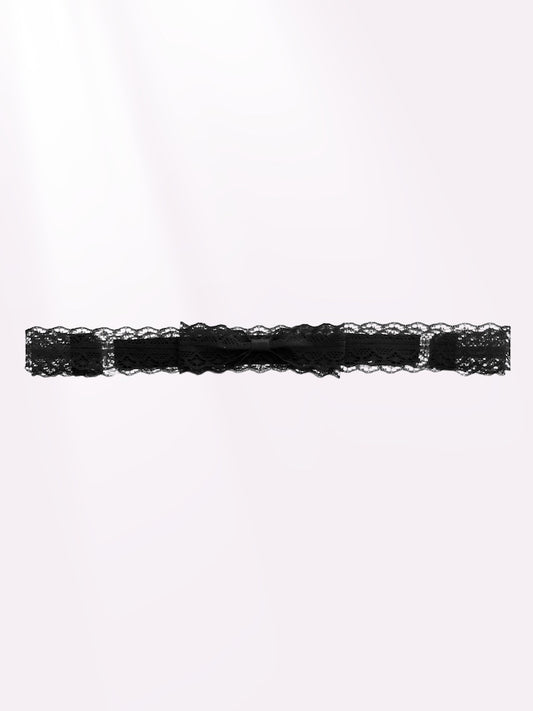 siren black lace bow belt 