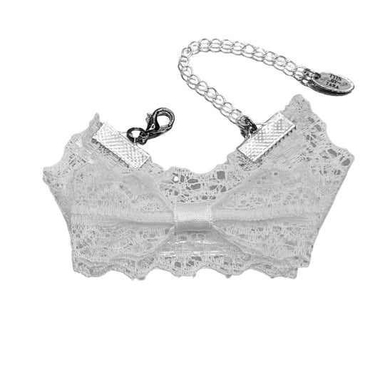 siren white bow lace bracelet 