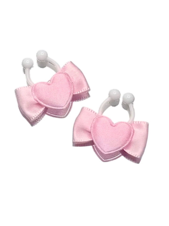 Pink Heart Bow Nipple Clamps