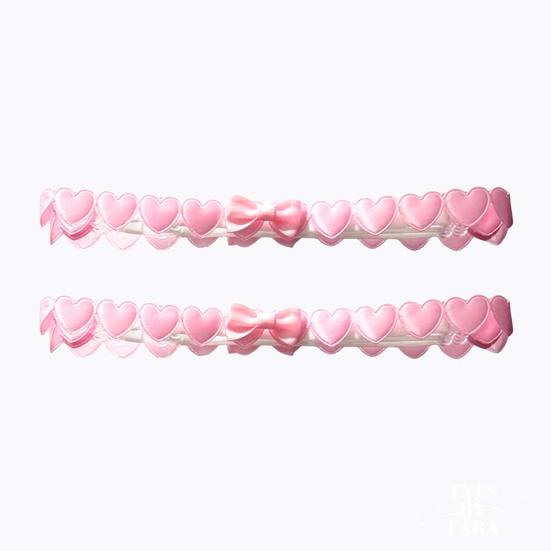 Sweetheart Heart Pink Bow Leg Garters